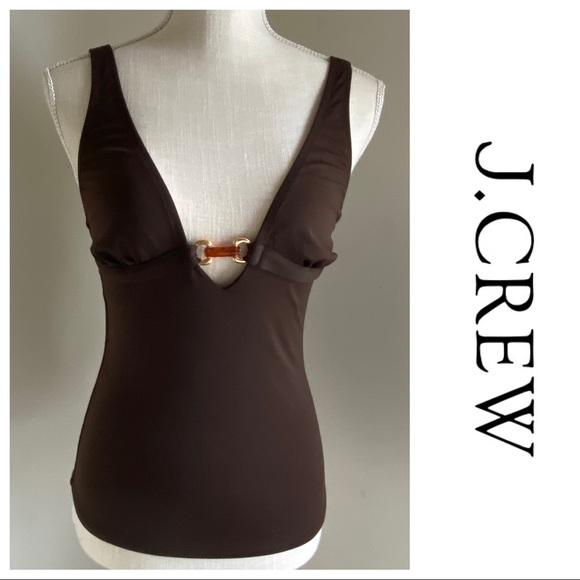 JCrew Brown Tankini Top, Medium - Picture 2 of 16